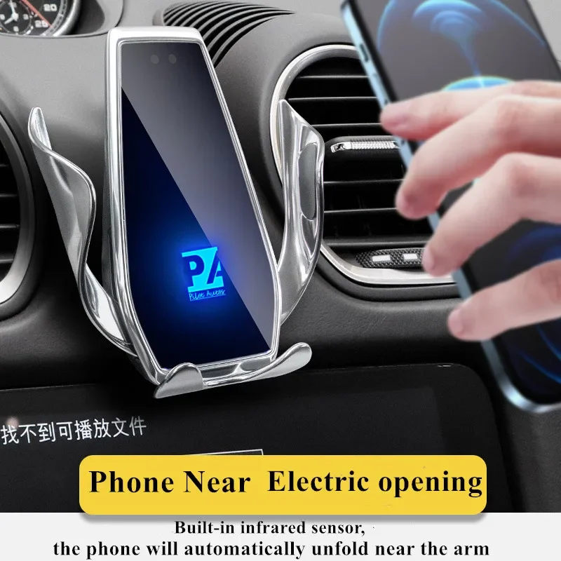 2016 2017 2018 2019 2020 2021 For Porsche 718 Phone Holder Wireless Charger Car Mobile Phone Mount Bracket GPS Support 360