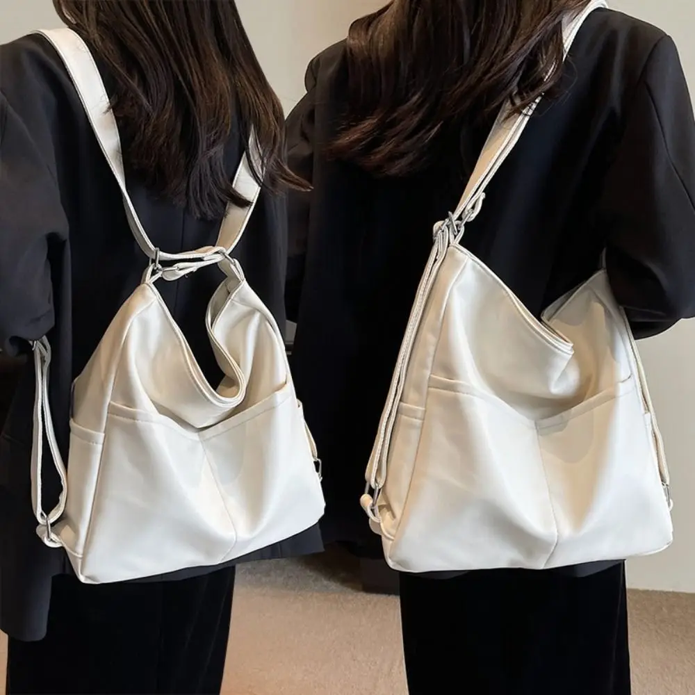 

Portable PU Retro PU Backpack Three uses Shoulder Bag Solid Color Shoulder Bag Handbag Brown Retro Crossbody Bag Gift