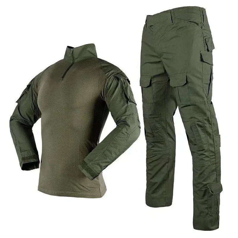 Tactical Uniform Set, Outdoor Camouflage Suit, Hunting Shirt, Pants, Training Air Soft Color Elastic Clothing Set