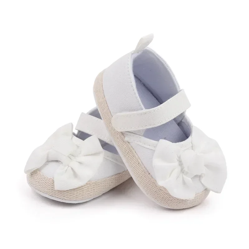 Baby Girls Shoe Soft Soles Non-slip Butterfly Knot Fashion Outdoor Solid Color Infant Newborns Crib First Walkers Princess Shoes