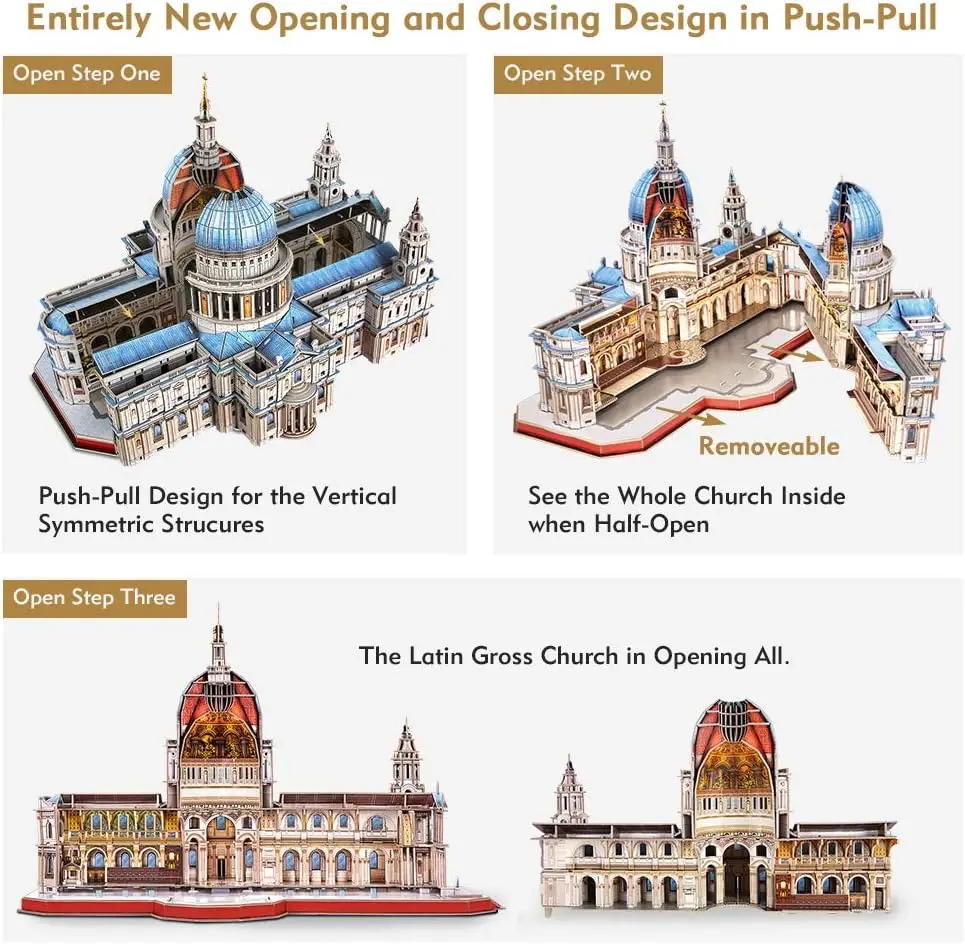Puzzle casse-tête 3D pour adultes, 643 pièces, grand défi, Architecture britannique, modèle de construction d'église, Kits artisanaux, cadeau d'anniversaire
