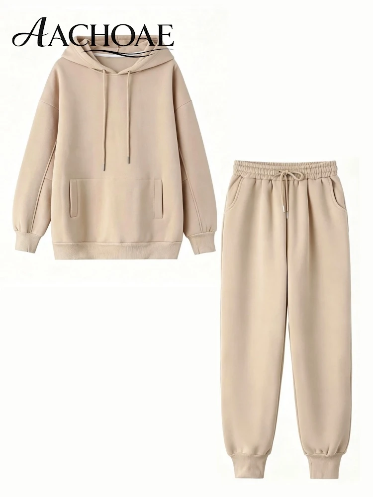 Ensemble de survêtement pour femme AACHOAE, sweat-shirt à capuche et pantalon de jogging, ensemble décontracté en molleton, ensemble deux pièces, ensemble assorti, ensemble coordonné