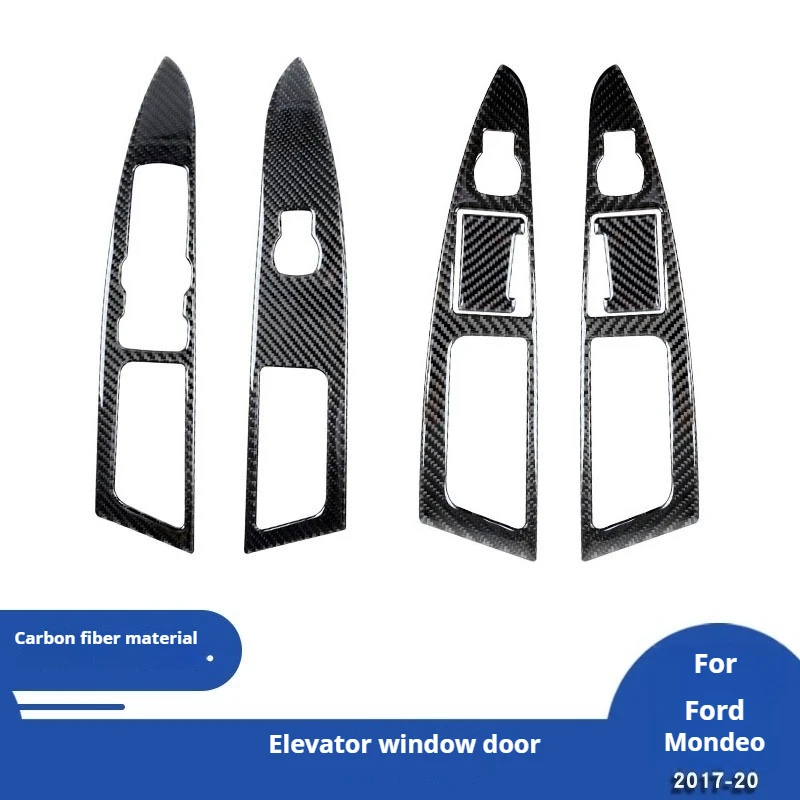 

For 11-19 Ford Mondeo Window Lift Button Panel Carbon Fiber Decorative Sticker Interior Modification Accessories