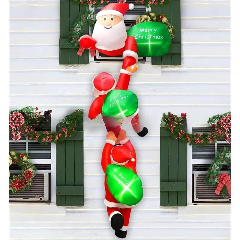 Large Inflatable Santa Claus Electric Air Balloon Model For Christmas Outdoor Decoration Scene Arrangement Climbing Wall