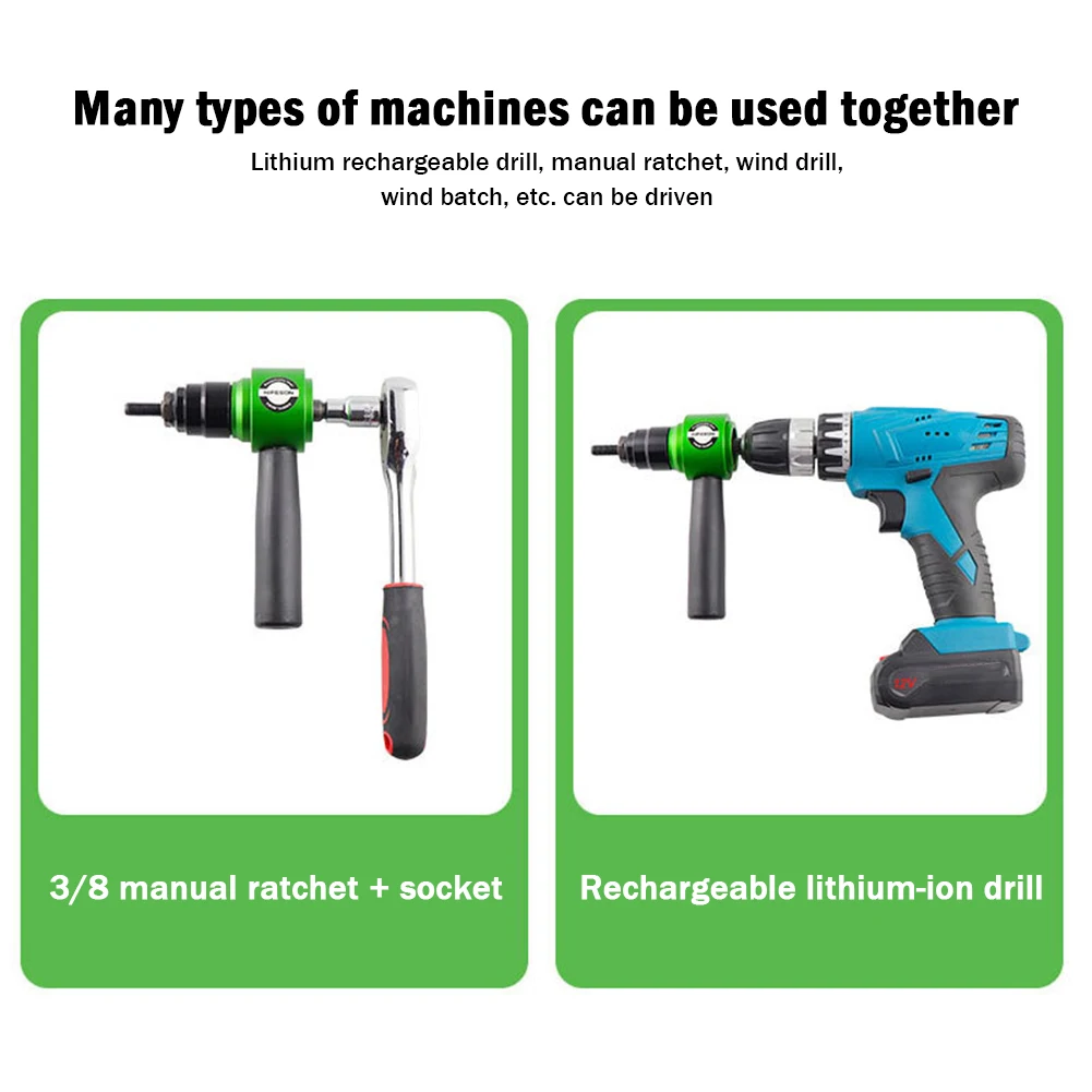 Insert Nut Pull Riveting Tool Self-Lock Pneumatic Rivet Nut Guns Aluminum Alloy Replacement Parts Hand Wrench Accessories