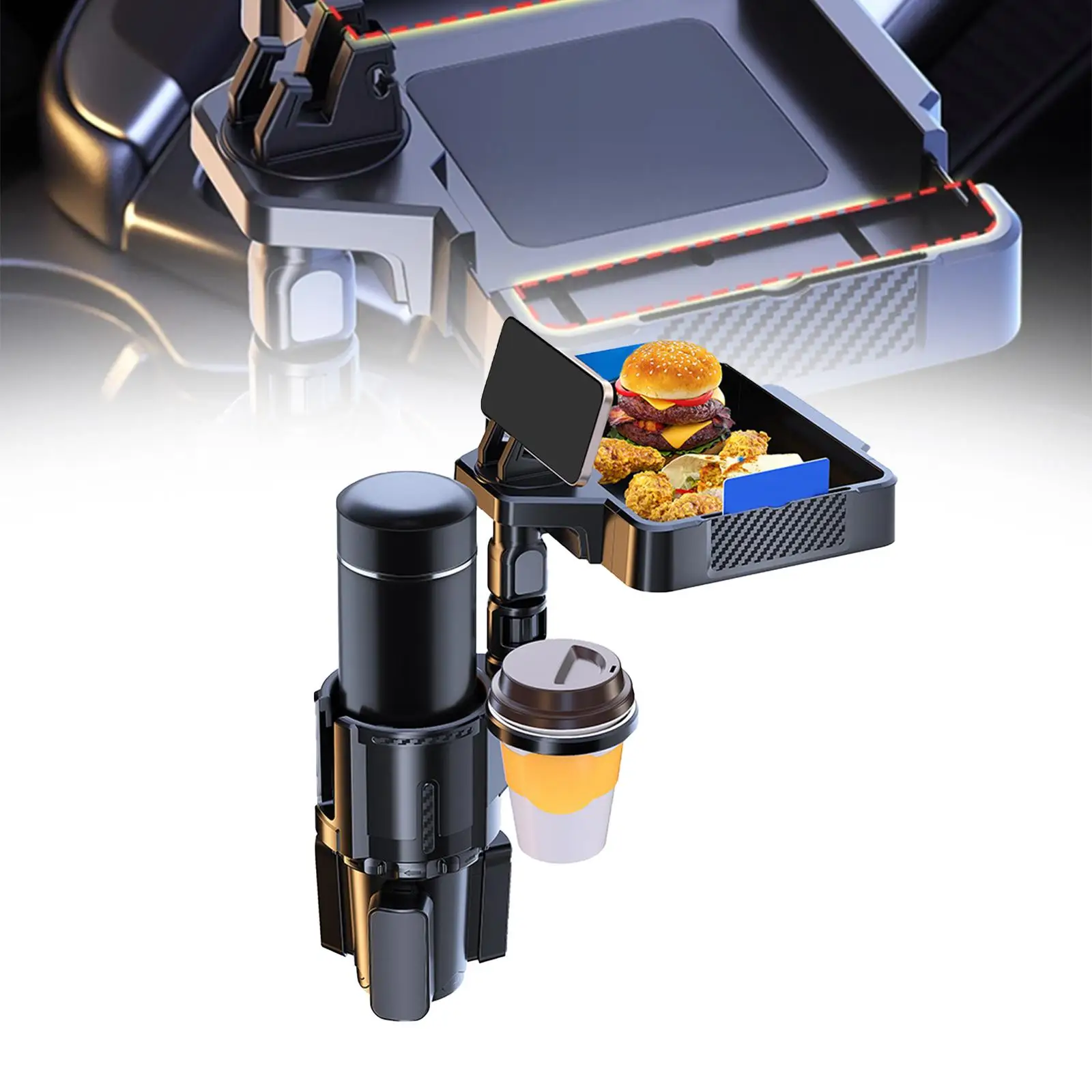 موسع حامل أكواب عام لصينية طعام قابلة للفصل للسيارة وقاعدة قابلة للتوسيع #3