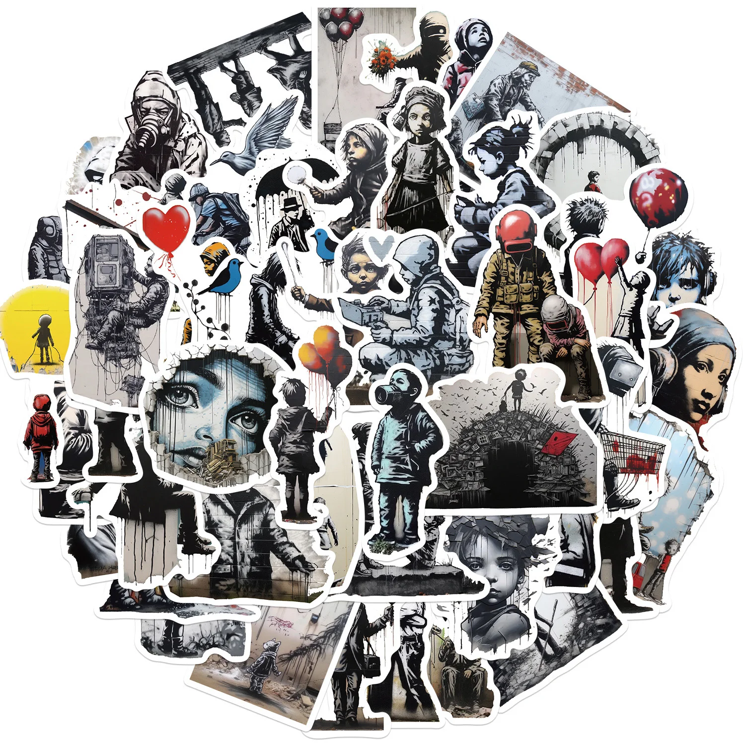 10/30/50PCS Banksy Abstract Art Style Stickers Street Art Graffiti PVC Decals Decoration Toy DIY Suitcase Phone Laptop Notebook