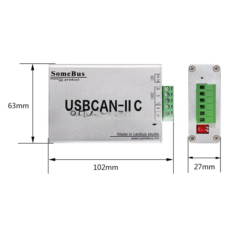 USB to CAN Module USBCAN-II C Bus Analyzer USB CAN Card New Energy Vehicle CAN Debugging