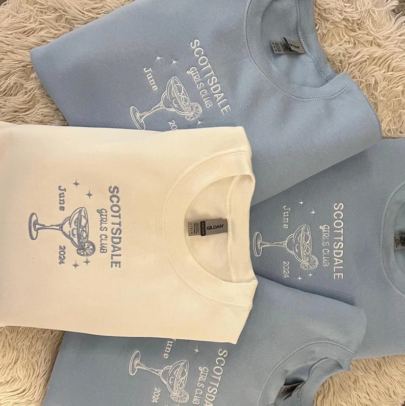 Despedida de solteira bordada crewneck l Margarita l Noiva Moletons I Moletons de casamento l Favores de casamento de despedida de solteira l Casamento