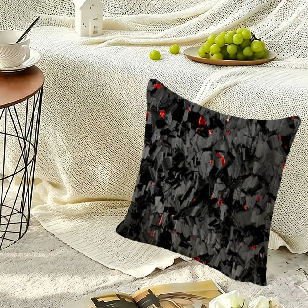Cool Carbon F-Fiber Soft Pillow Shell For Sofa Living Space Bedroom Headboard Backrest Square Cushion Cozy