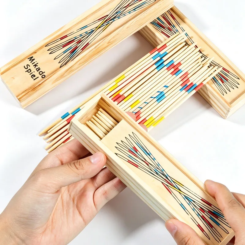 Traditional Wooden Box Board Games Pick‑Up Sticks Domino Tiles Educational Logic Puzzle Boxes Toys For Family Party Travel Fun view 6