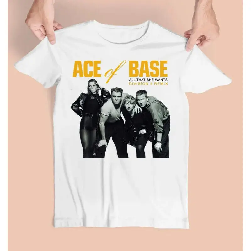 

Новая хлопковая белая рубашка унисекс Ace Of Base Band All That You Want S-5XL