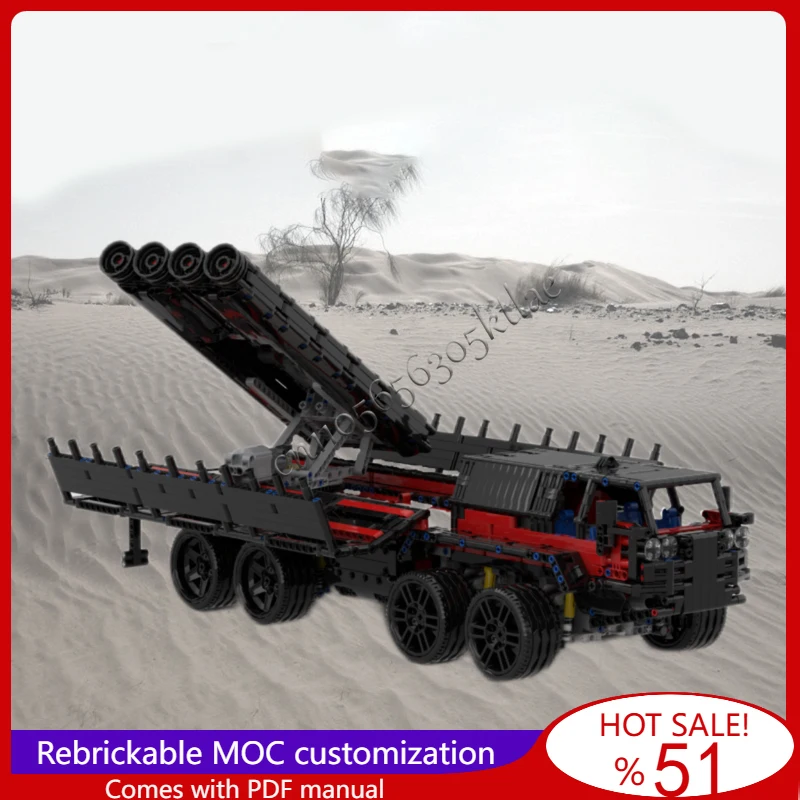 

New 2641 Parts 8x8 Rocket Carrier Truck Model MOC Building Block Brick Creative Assembly Toys For Children Popular Festival Gift