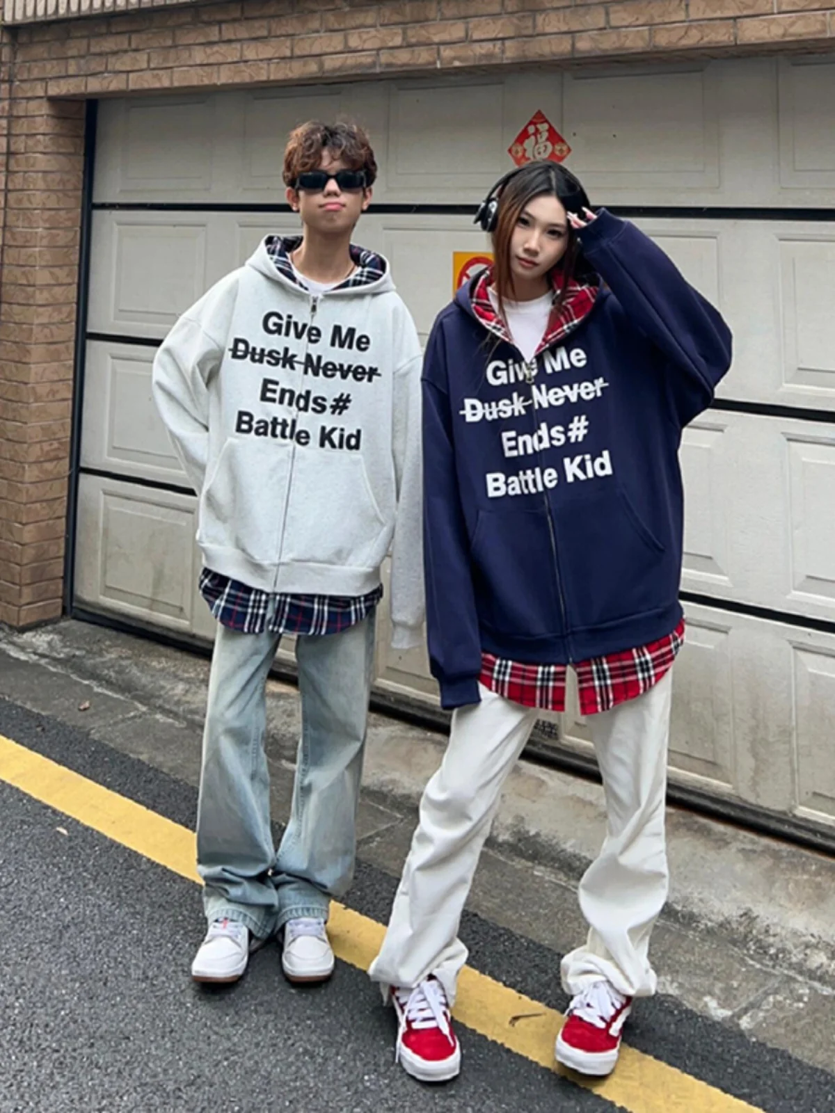 

Loose Fit Hooded Cardigan Sweatirt Men's Autumn Letter Print Trendy Brand Top High-End Feel Cool Couple Outerwear