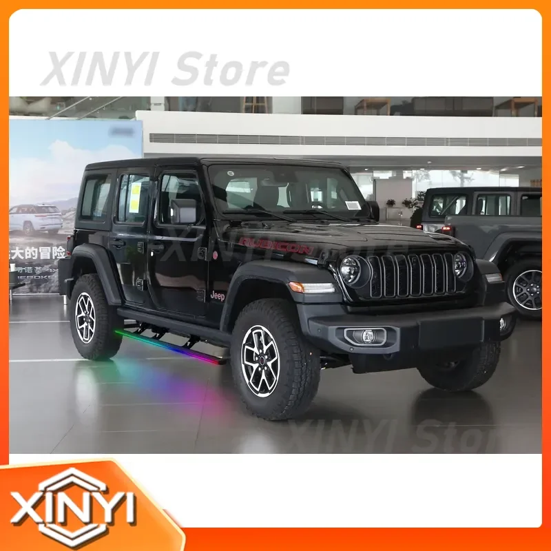 for Jeep Wrangler JL 4 Door Sahara Rubicon 2018-2025 Automatic Electric Power Side Step Running Board with LED Light
