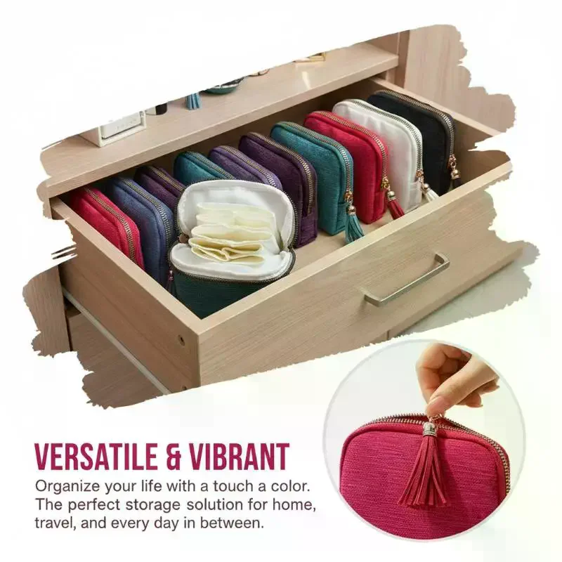 

Сумка для хранения украшений с подвеской-кисточкой, многослойная подкладка, для колец и ожерелий, большая вместимость, дорожный чехол для браслетов