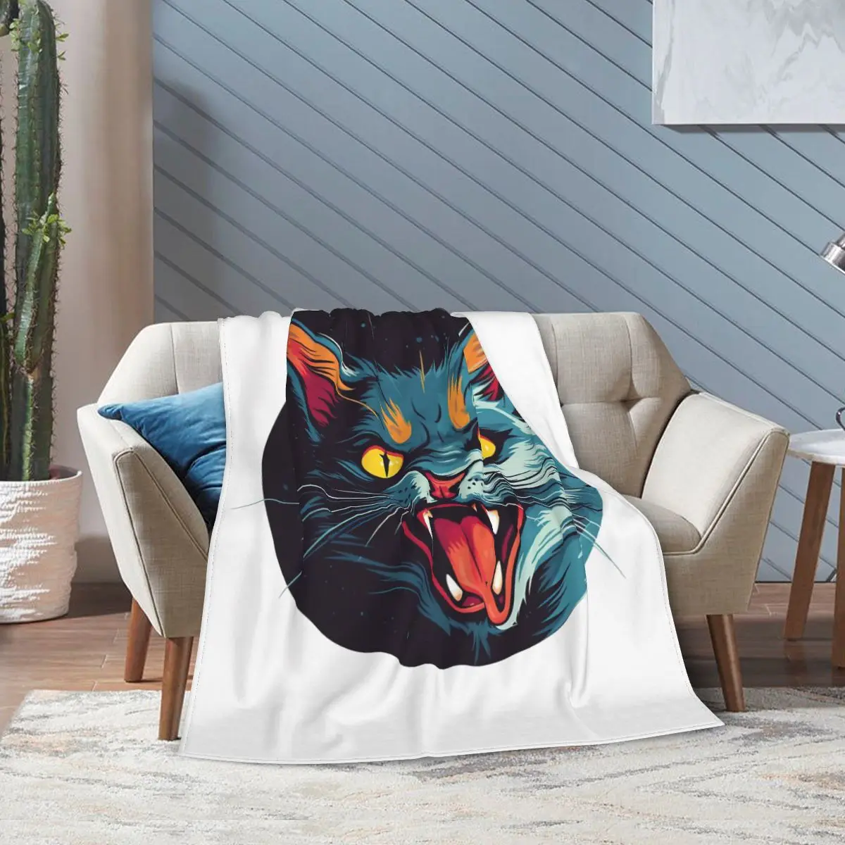 Horror Cat Bed Blanket Flannel Blanket Flannel Blanket Air conditioning blanket