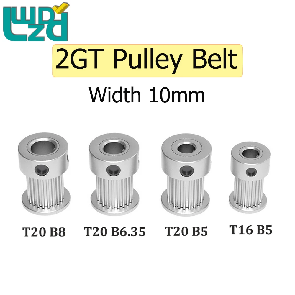 

4 шт. 2GT шкив 16 /20 зубьев GT2 шкив для синхронизации отверстие 5/6,35 8 мм Ширина ремня 10 мм синхронное колесо шестерни детали для 3D-принтера