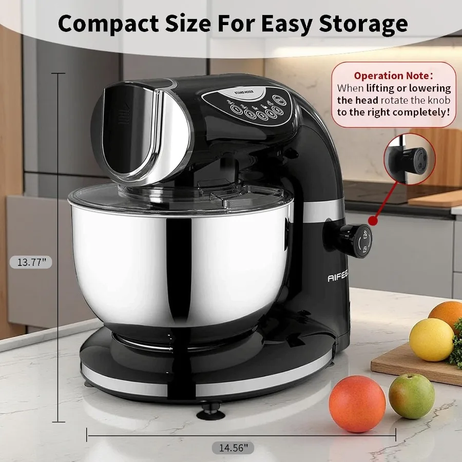 Impastatrice da cucina con ciotole doppie in acciaio inossidabile da 8,5 QT e 6QT con miscelatore da cucina multifunzionale 7in1 per la preparazione della pasta Frusta Bea