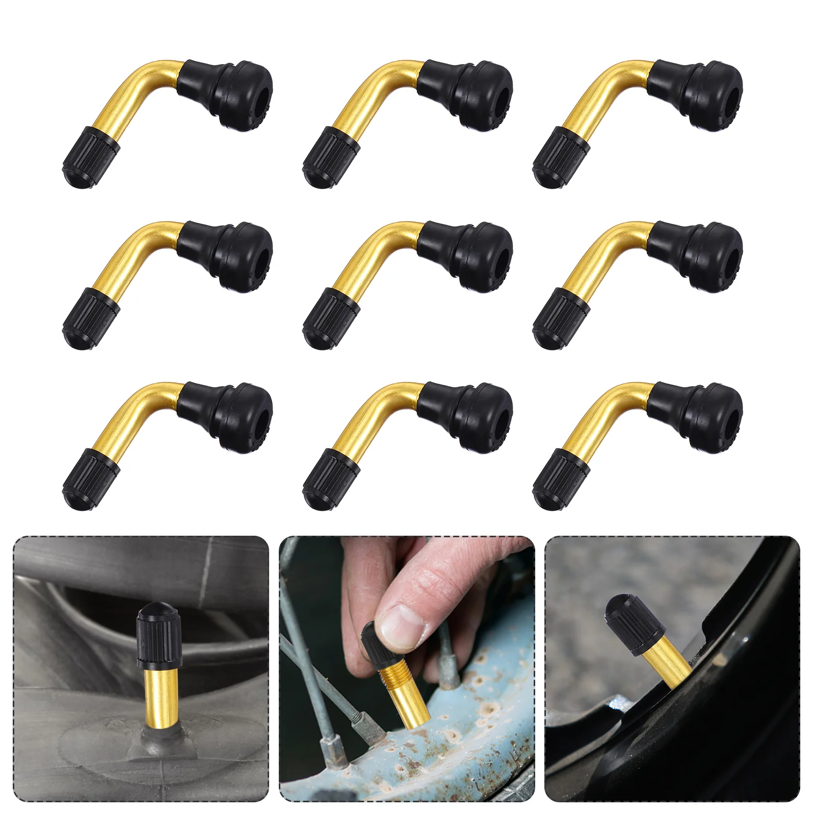 

10 Pcs Valve Extension for Tires Motorcycle Repair Valves Stems Bent Adapter Car Inaccessible Extenders Motorbike Rubber