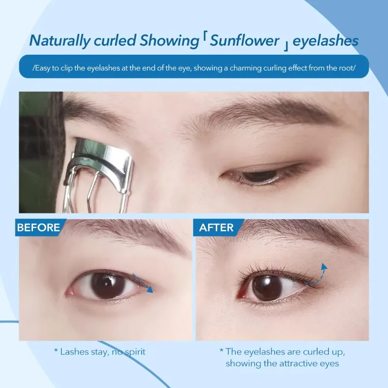 1Pcs Silver Protable Long Lasting Professional Natural Curling Not Hurt Eyelashes Folding False Beauty Tools Cosmetic