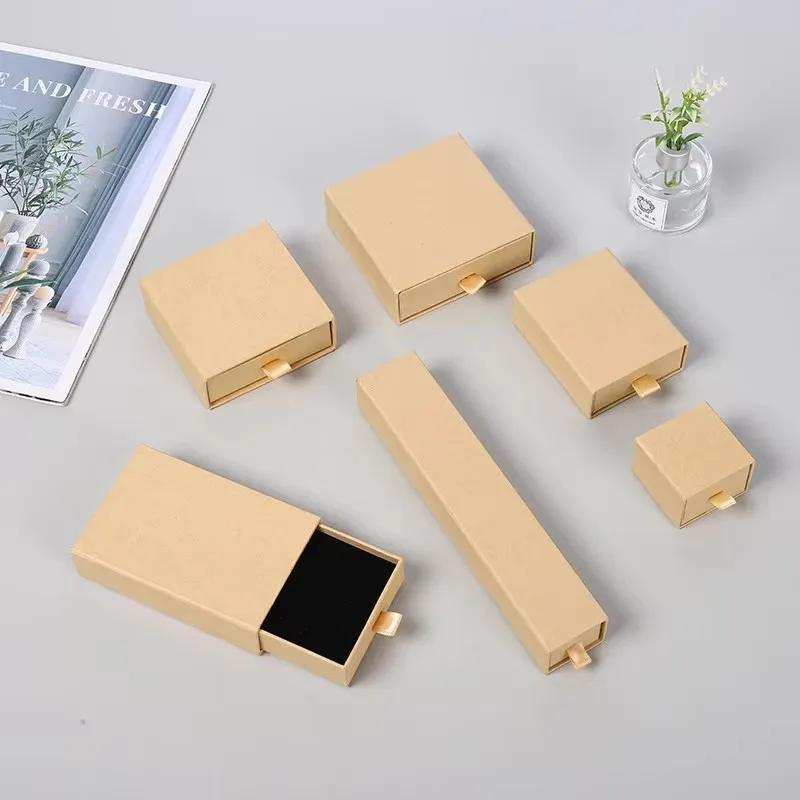 10pcs Paper Jewelry Gift Box For Ring Earrings Pendant Necklace Bracelet Stud Organizer Wedding Favors Jewellery Packaging Sack