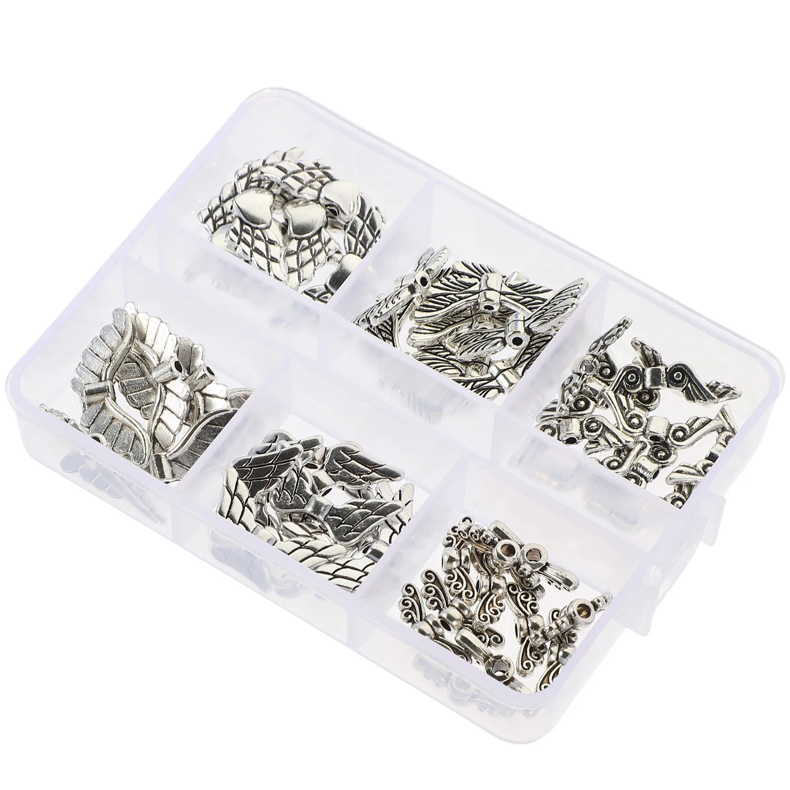 

60 шт. винтажные бусины-разделители из сплава с крыльями ангела, подвески, сделай сам, изготовление ювелирных изделий, ожерелье, браслет, аксессуары для рукоделия, крыло ангела для поделок