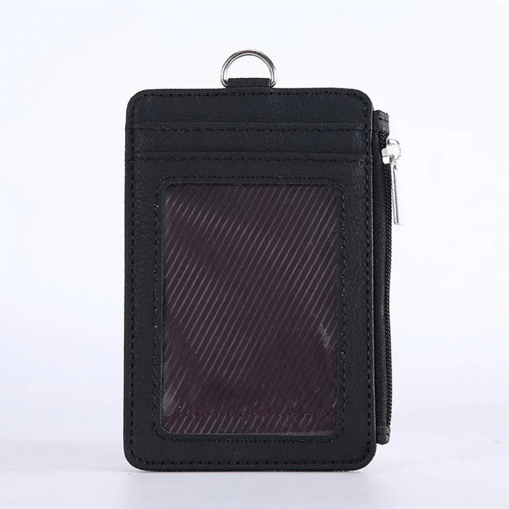 多機能合成皮革バッジホルダー,5枚のジッパー式カードスロット,コイン