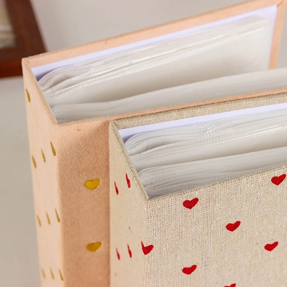 6 Inch 100 Pockets Photo Album Laminated Large Capacity Slip-in Picture Albums Insert Pocket Cloth Cover Scrapbook Album