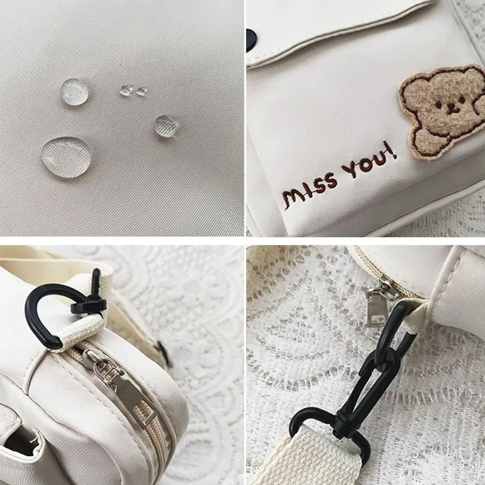 Cute Simple Fashion Coin Purse Messenger Bag Crossbody Bag Canvas Handbag Bear Shoulder Bag Small Basket Bag Women Bag