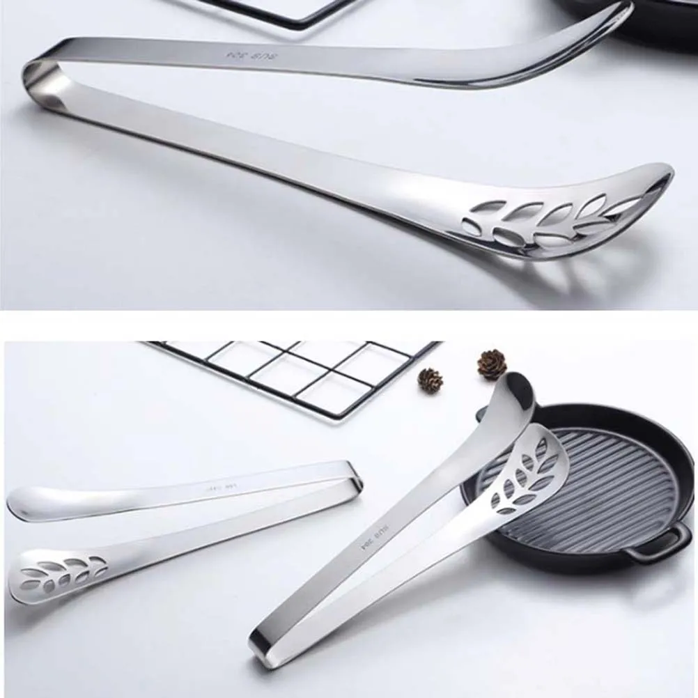 

1Pcs Leaf Style Stainless Steel Food Clip Thick Barbecue Tong Multifunction Kitchen Steak Buffet Stainless Steel Tong