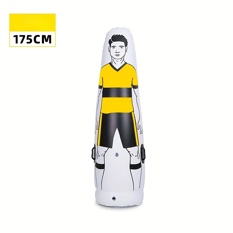 Inflatable Soccer Goalkeeper/Defender Training Dummy - Heavy-Duty Air- Punching Bag Mannequin with Realistic Pose, Adjustable He