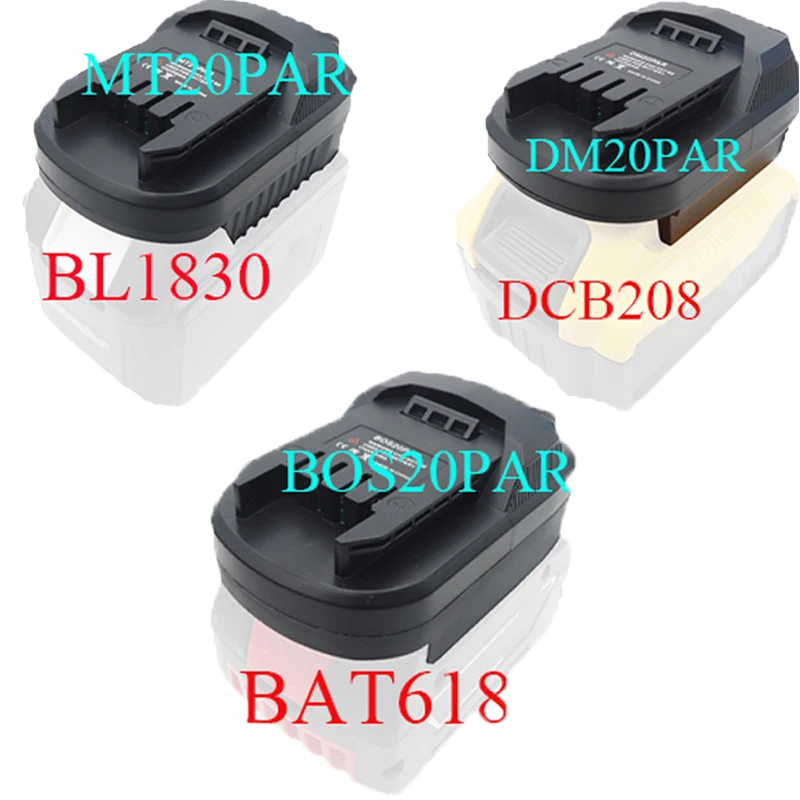 

For Parkside X20V Tools Battery Adapter DM20PAR BOS20PAR MT20PAR Compatible for Makita/Bosch/Milwaukee/DeWalt 18V/20V Batteries