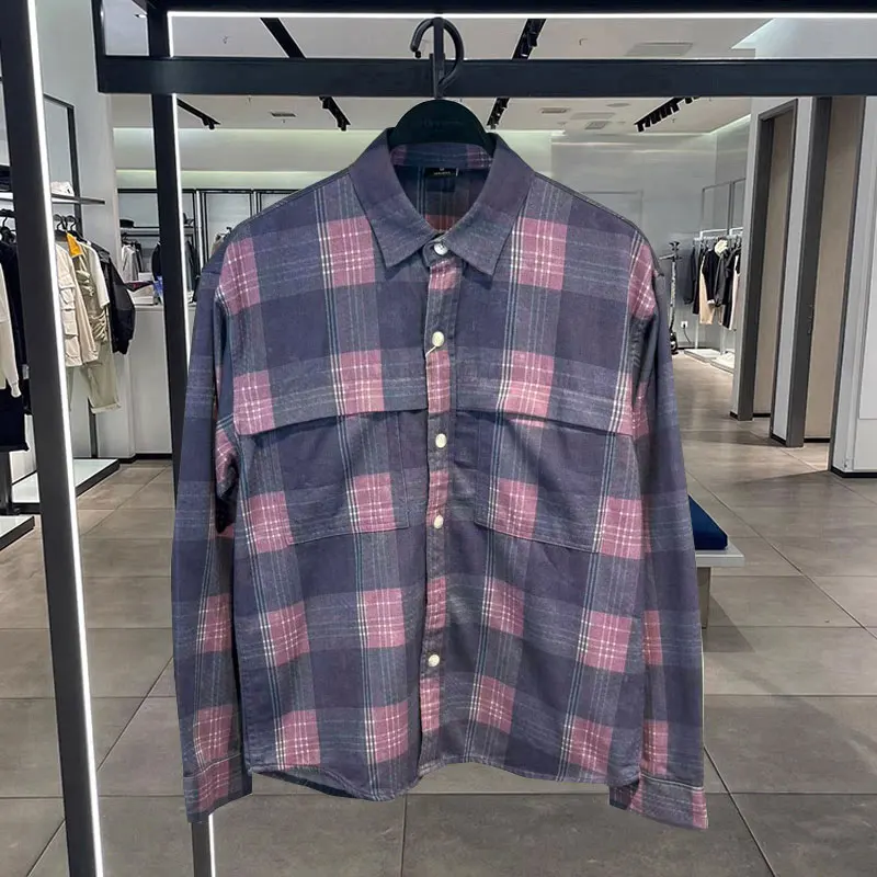 

Утепленная мужская рубашка-куртка в клетку из лиоцелла Lenzing, повседневная, модная, в американском стиле, осенне-зимняя, с принтом птиц