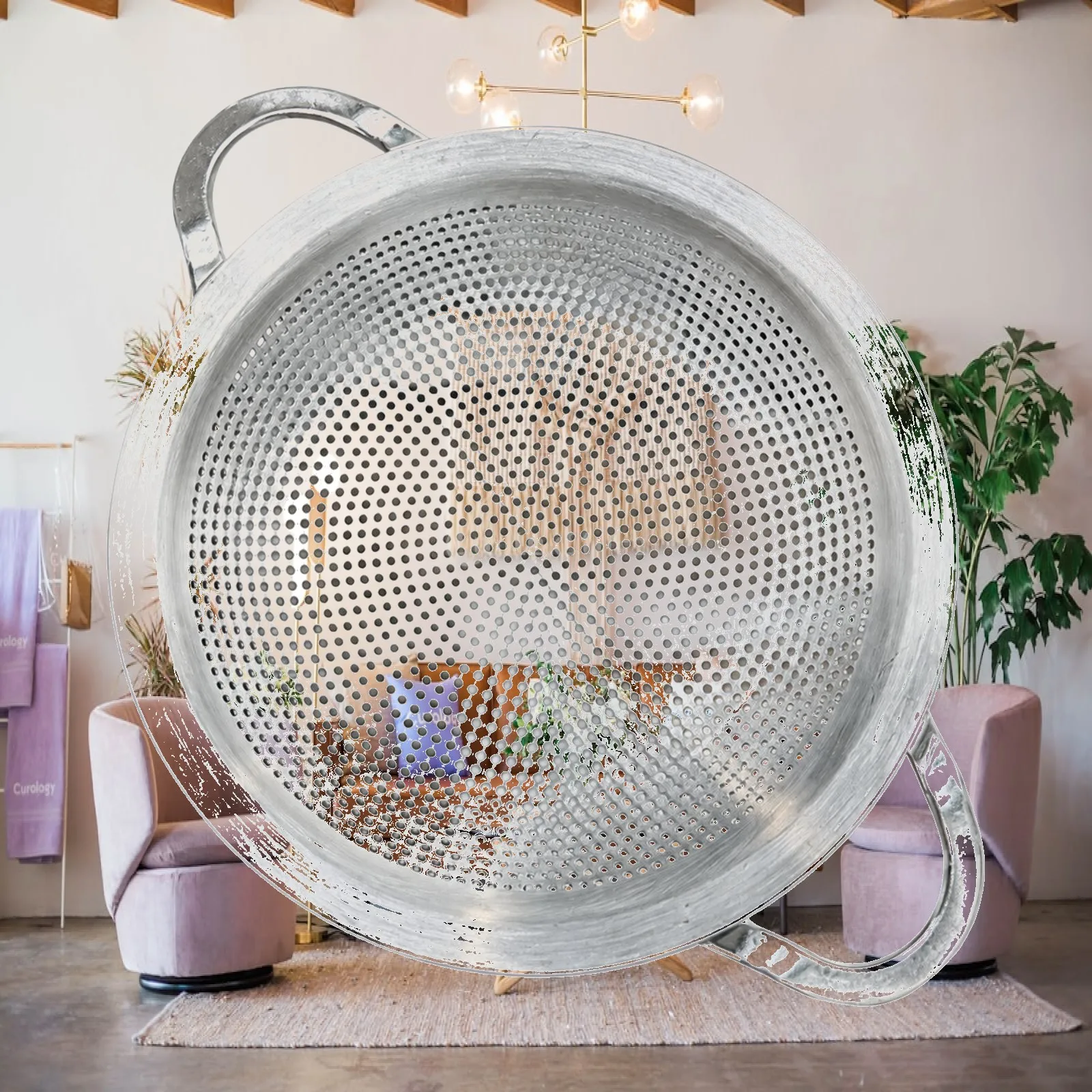 316L Steel Fine Mesh Sieve for Kitchen Use with Spill Proof Rim for Straining Soup and Cooking Oil