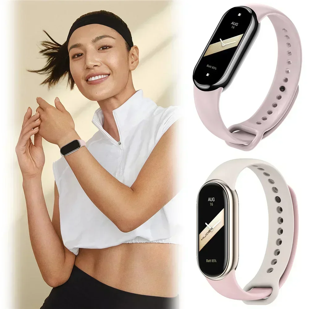 Xiaomi Mi band 9-8 NFC 교체 miband9/8 실리콘 팔찌 방수 시계 밴드 스마트 mi band 9 액세스 용 2PCS 스포츠 스트랩