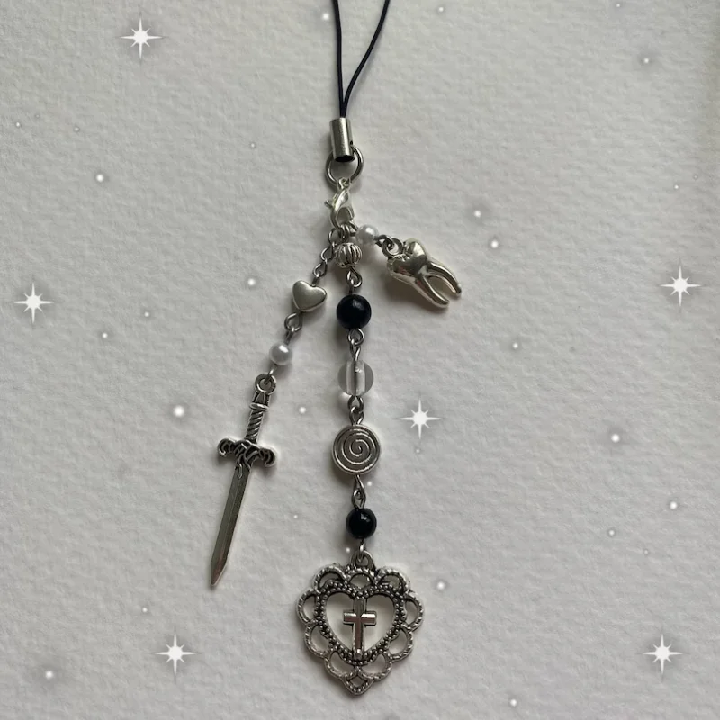 handmade Goth Phone Charm| Keychain | Vampirecore| Grunge| Y2K | Accessories| Dark Fantasy | Anime| Gifts| Castlevania | Berserk