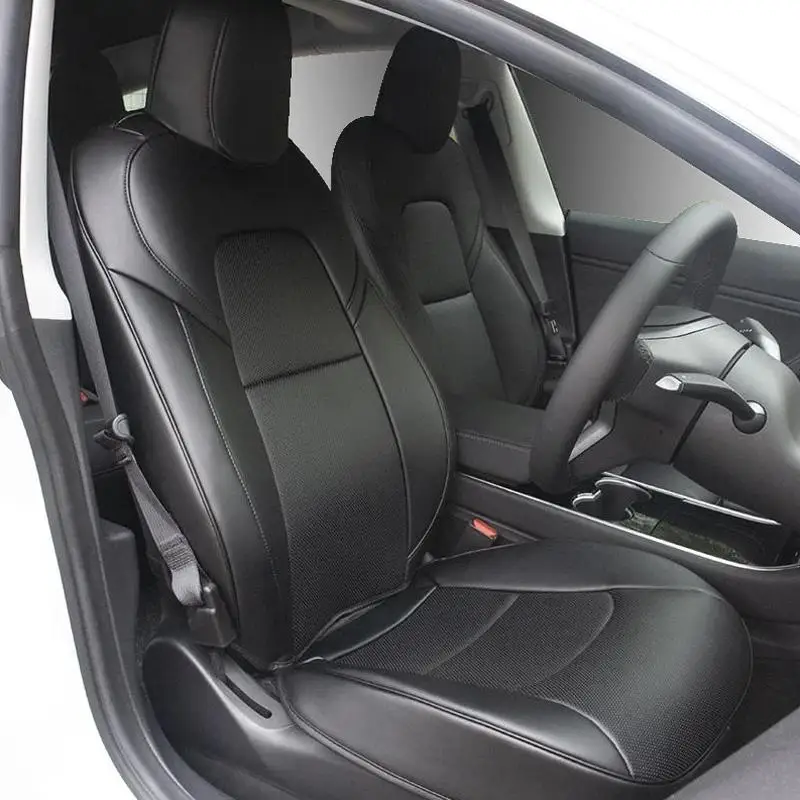 Voor Tesla Model Y Op Maat Gemaakte Autostoelhoes Accessoires Voor Tesla Y 360 Graden Volledig Beklede Duurzame Nappa Lederen Stoelhoes