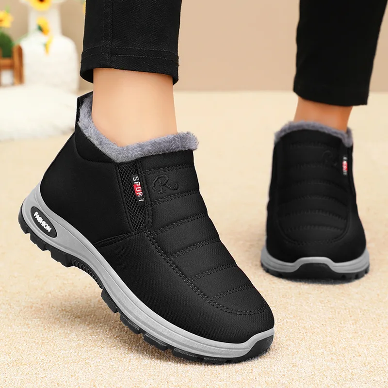 

Plush Lined Thick Cotton Boots Soft Sole Comfortable Not Tiring Snow Boots Cold Proof Warm Womens Shoes For Winter