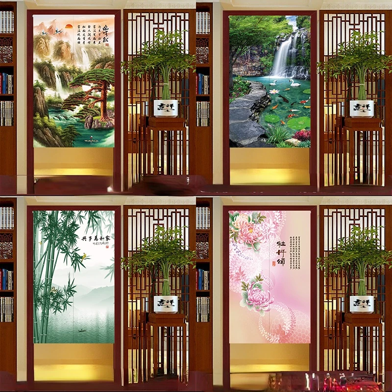 

Chinese Landscape Door Curtain Bedroom Porch Living Room Kitchen Bathroom Partition Feng Shui Curtain Noren