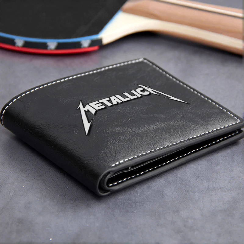 METALLICA LOGO PU LEATHER MEN'S COMPACT WALLET LIGHTWEIGHT DURABLE DESIGN PREMIUM FINISH FOR EVERYDAY USE