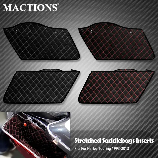 2xWkładka do sakwy motocyklowej Wyściółka dywanowa Przedłużone torby do Harley Touring Road King Electra Street Glide FLHT 1993-2013