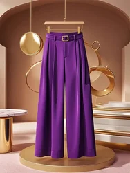 Suit pants narrow version, wide leg pants for women in spring, high waist, slimming, elongated, floor length casual pants