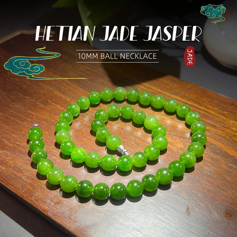 Authentic Hotan Jade Beads Necklace Multi Loop Bracelet Elegant New In Necklace Jewelry For Women With Gift Box