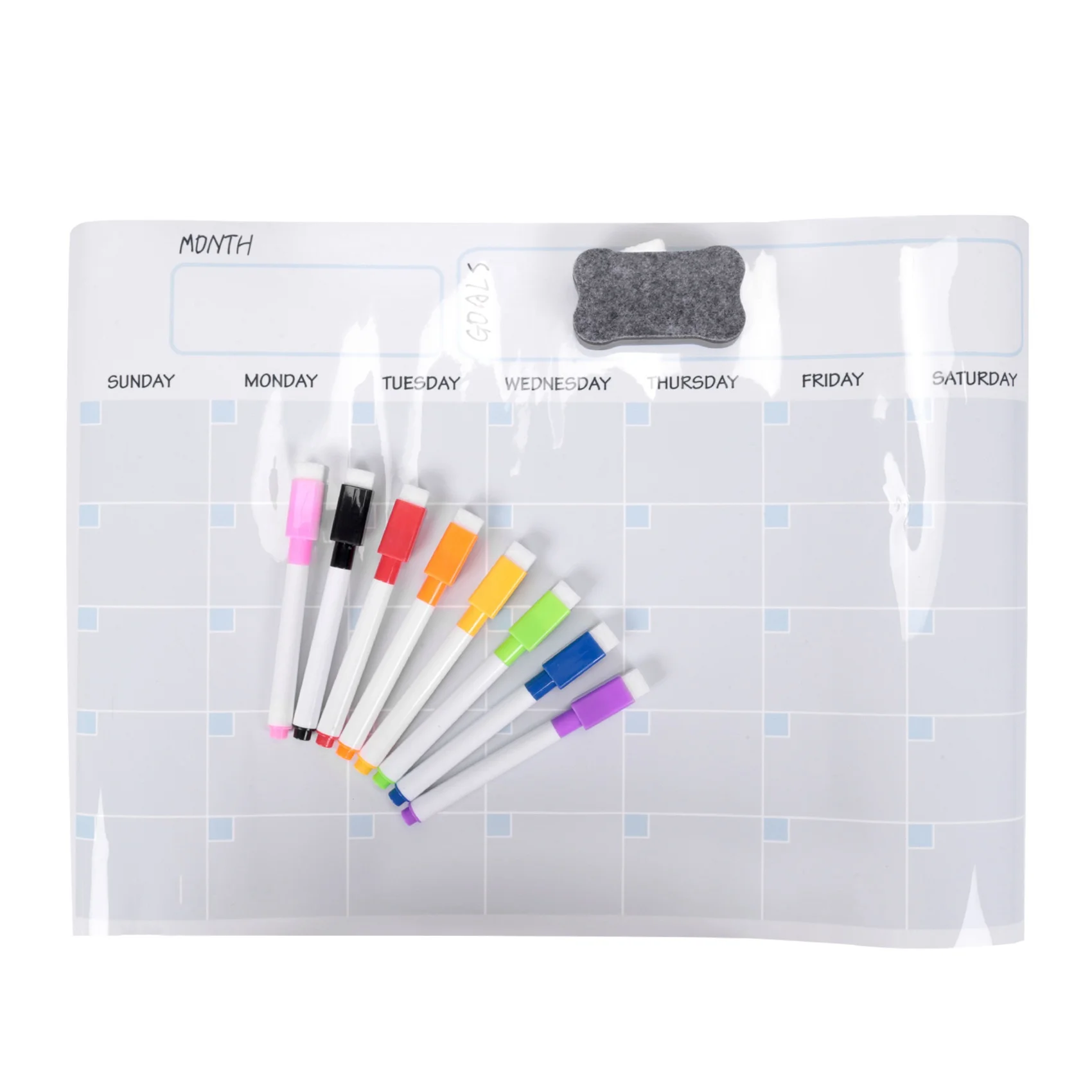 Lavagna magnetica A3 Set calendario cancellabile a secco Lavagna settimanale per frigorifero Frigo Cucina Casa 17X12 pollici