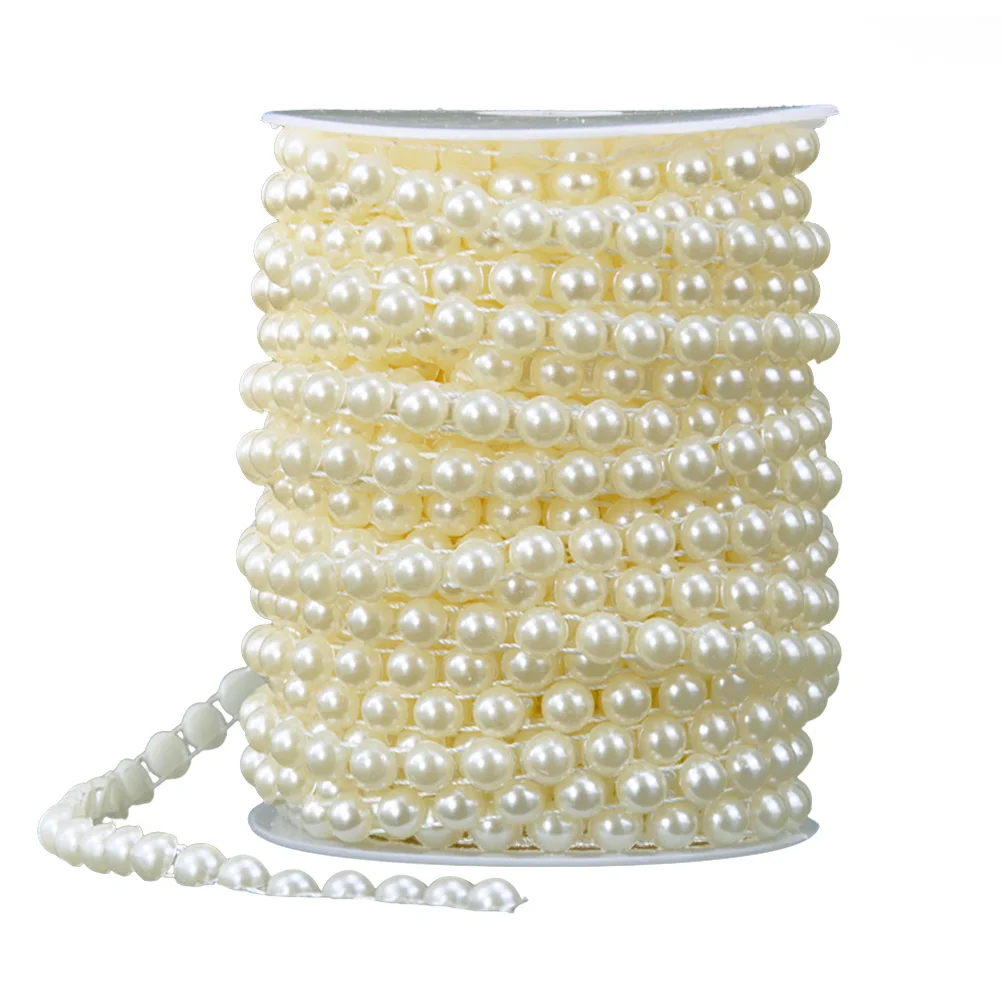 

1 Roll Simulated Pearl Curtain Hanging Decor Decorative Pearl Chain Ornament for Xmas Wedding Party Room Decor