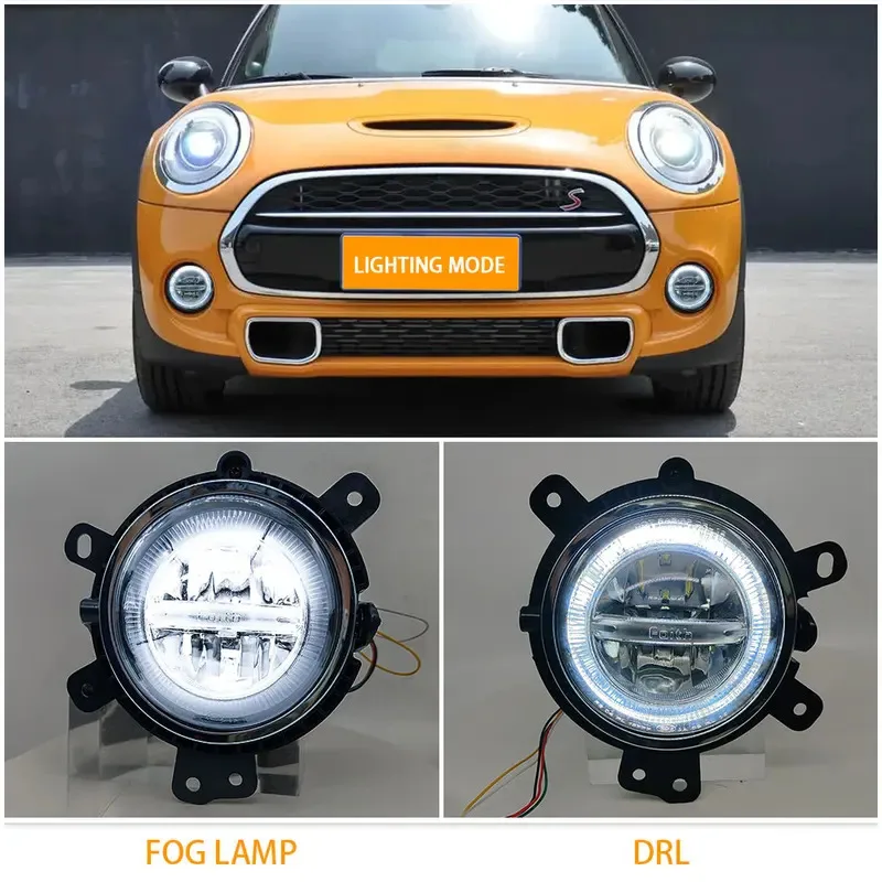 

White LED New Front Bumper Fog Light For Mini Cooper F56 Replacement Fog Daytime Light Right & Left