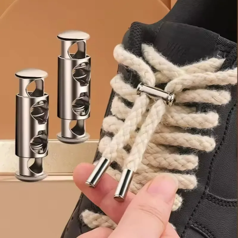 Spring Lock Shoelaces No Tie Shoelace Quick Fixed Lazy Shoelaces DIY For Hoodie Trouser Sweatpant Rope Round Cord Replacement