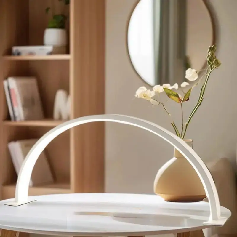 Beauty Salon U-Shaped Led Desk Lamp Semi Monthly Lighting Fixture Eye Protection Tricolor Dimming Beauty Nail Supplement Light