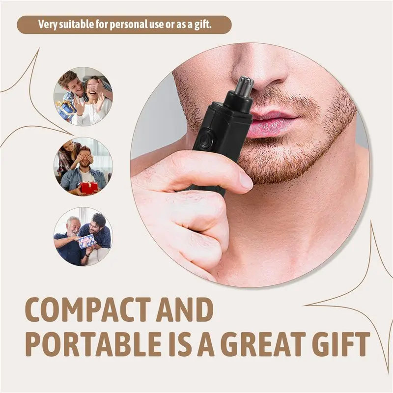 【مخزنة】ماكينة تشذيب شعر الأنف الكهربائية القابلة لإعادة الشحن عبر USB متعددة الوظائف مجموعة العناية الرجالية المحمولة لإزالة شعر الأنف والأذن #4